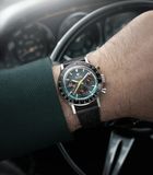 Nivada Grenchen 87051Q04 Chronoking Mecaquartz Racing Green On Beads Of Rice Bracelet image 4 thumbnail