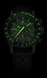 Nivada Grenchen 87051Q01 Chronoking Mecaquartz Racing Green on Rubber Tropic Strap image 2 thumbnail