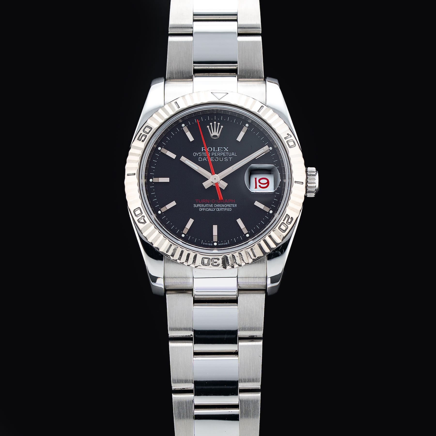 Rolex M116264 Datejust Turn-O-Graph 36mm Black Dial Oyster