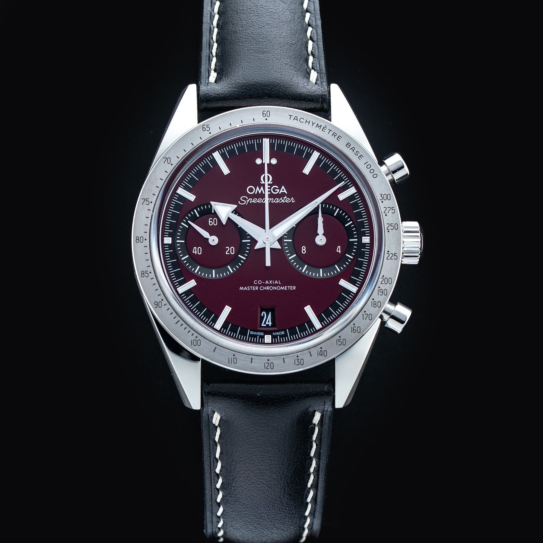 Omega 332.12.41.51.11.001 Speedmaster 57 Coaxial Chronometer Chronograph Red Dial 40.5mm On Strap