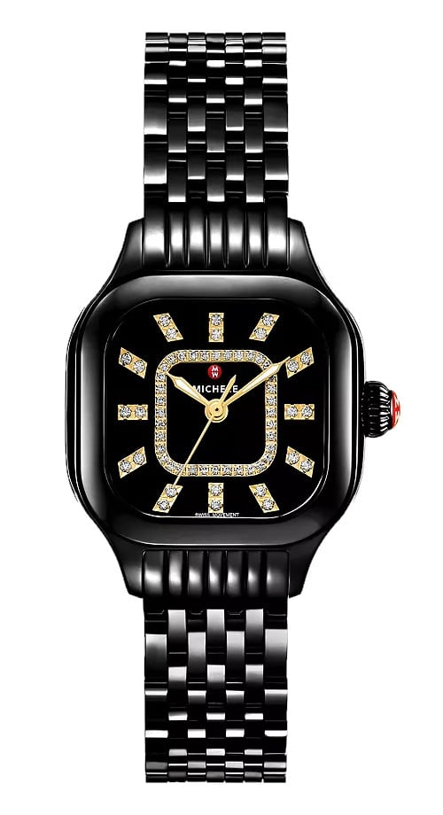 Michele MWW33B000019 Meggie Three-Hand Black Stainless Steel