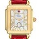 Michele MWW06H000005 Deco Sport Mid Gold-Plated Ruby Red Leather image 0 thumbnail