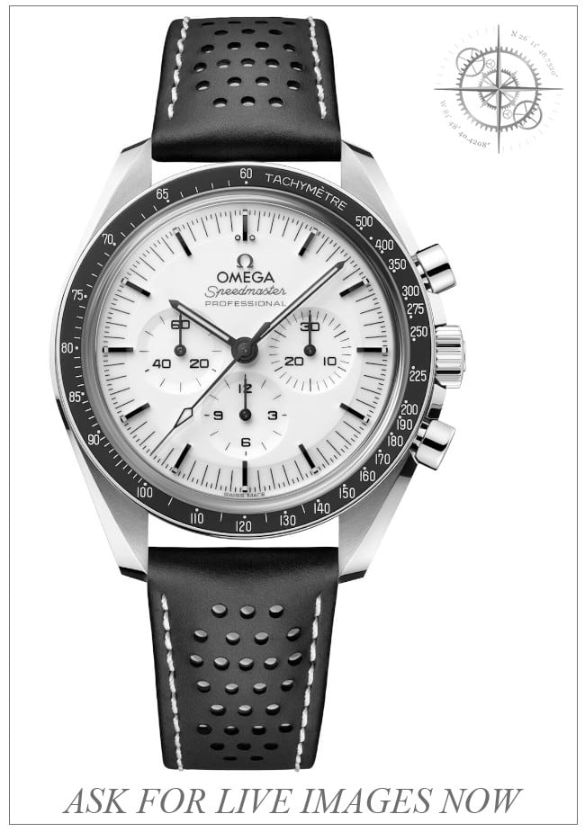 Omega 310.32.42.50.04.002 Speedmaster Moonwatch Professional White Dial On Leather Strap