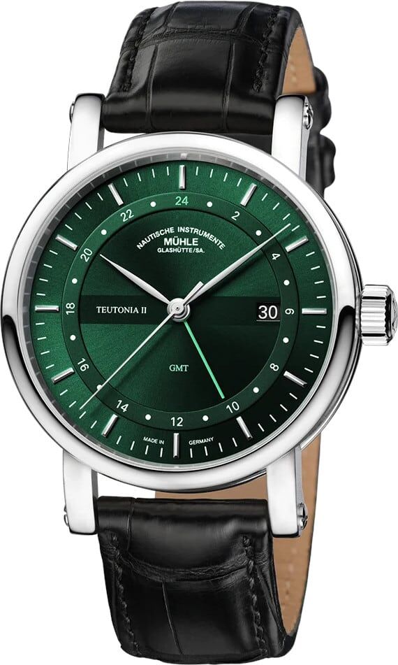 Mühle Glashütte M1-33-96-LB Teutonia II GMT Green Dial