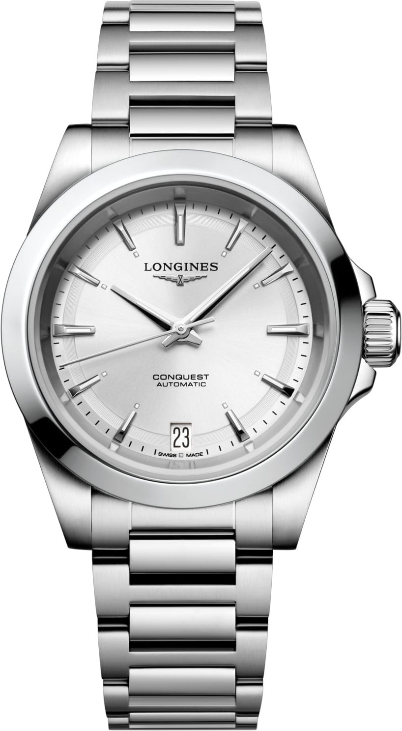 Longines L3.430.4.72.6 Conquest Sunray Silver Dial on Bracelet
