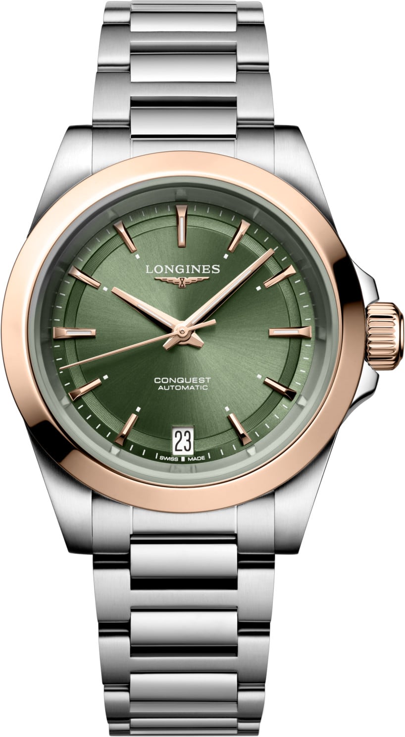 Longines L3.430.5.02.6 Conquest Sunray Green Dial on Bracelet
