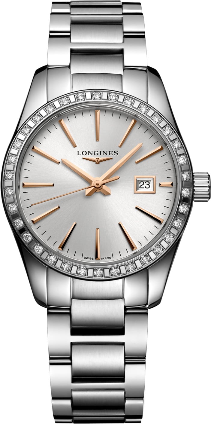 Longines L2.286.0.72.6 Conquest Classic Sunray Silver Dial on Bracelet