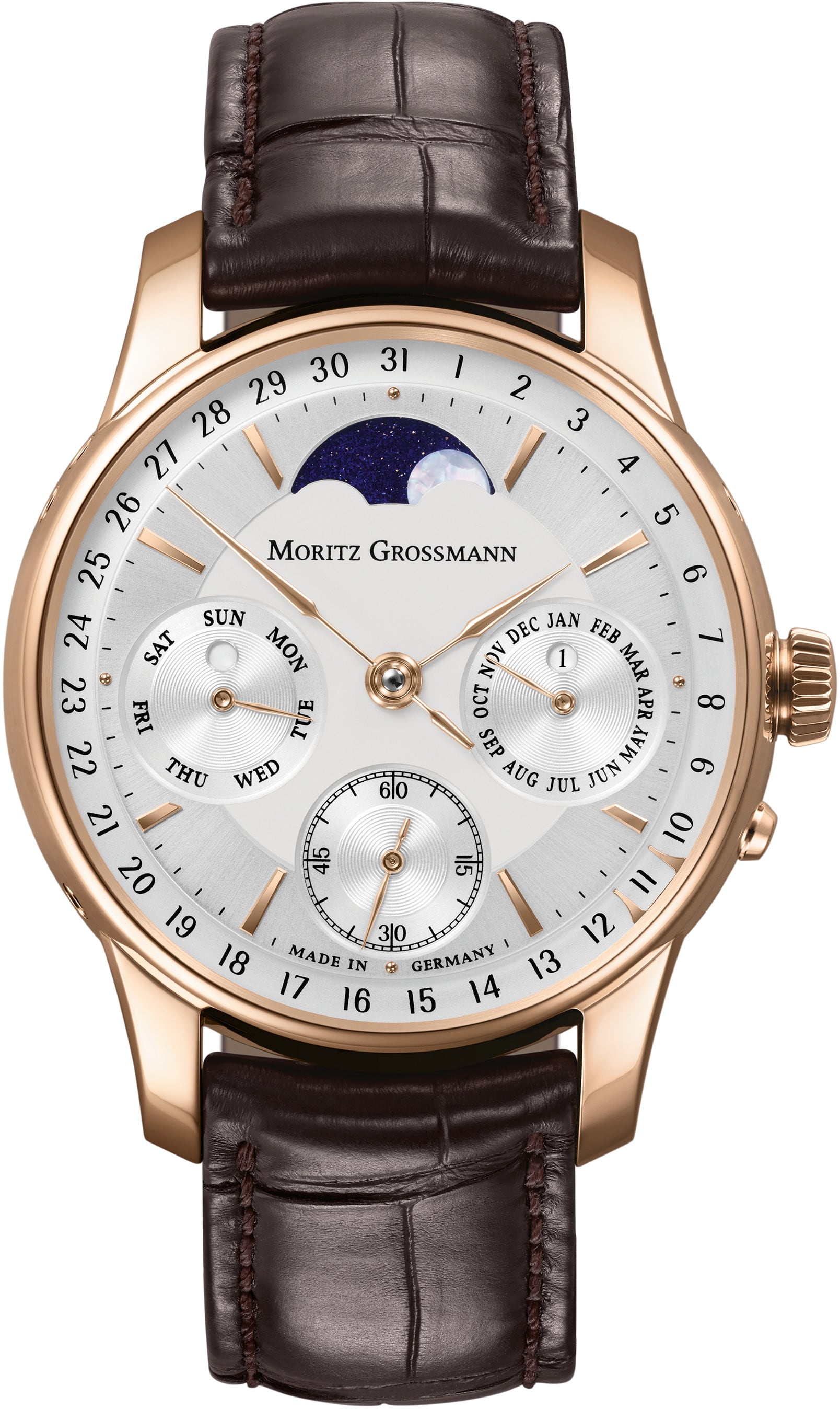 Moritz Grossmann Perpetual Calendar Rose Gold Argenté