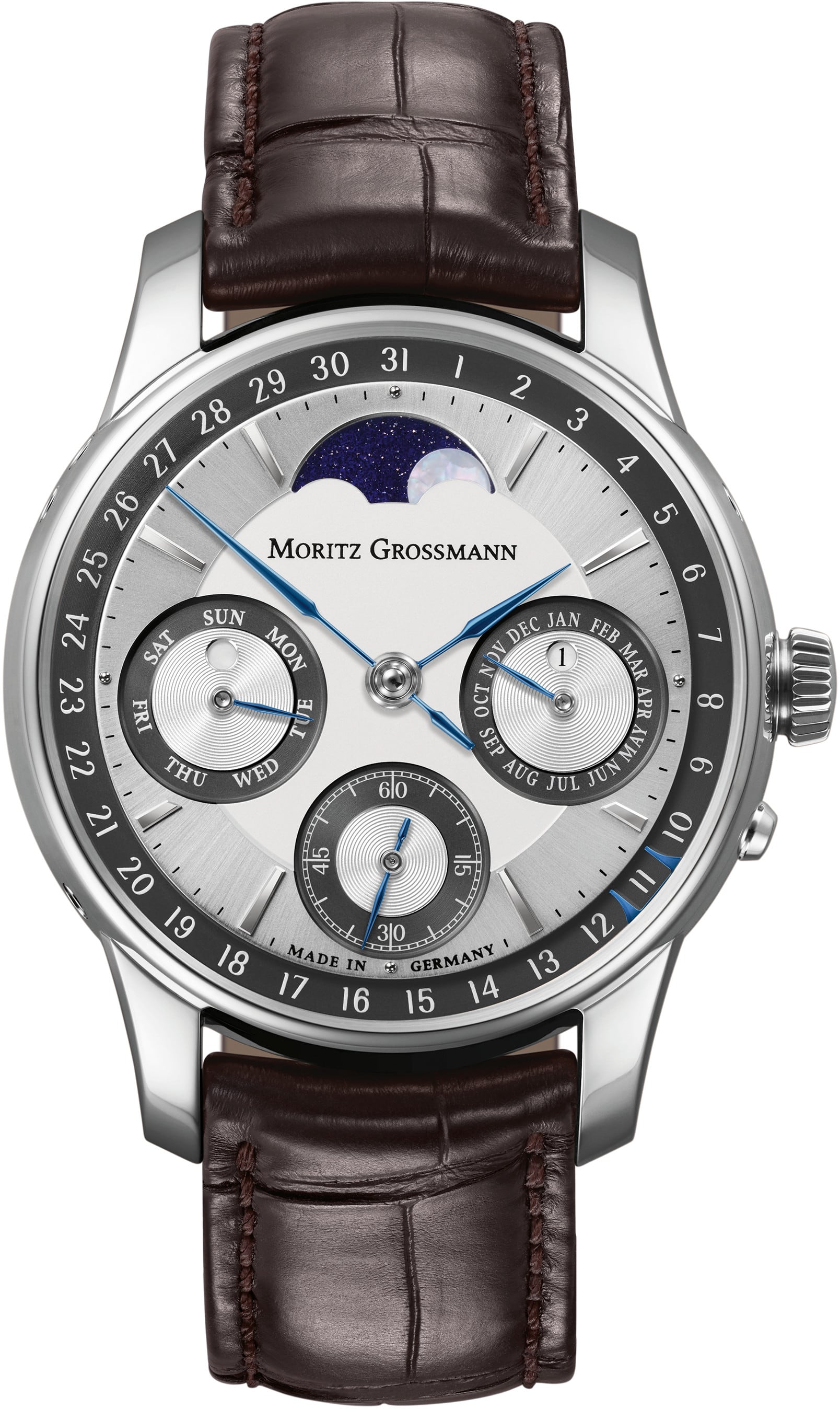 Moritz Grossmann Perpetual Calendar Platinum Argenté Anthracite