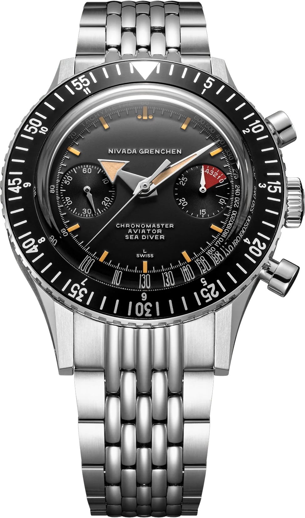 Nivada Grenchen 85041M04 Chronomaster Broad Arrow 41Mm On Beads Of Rice Bracelet