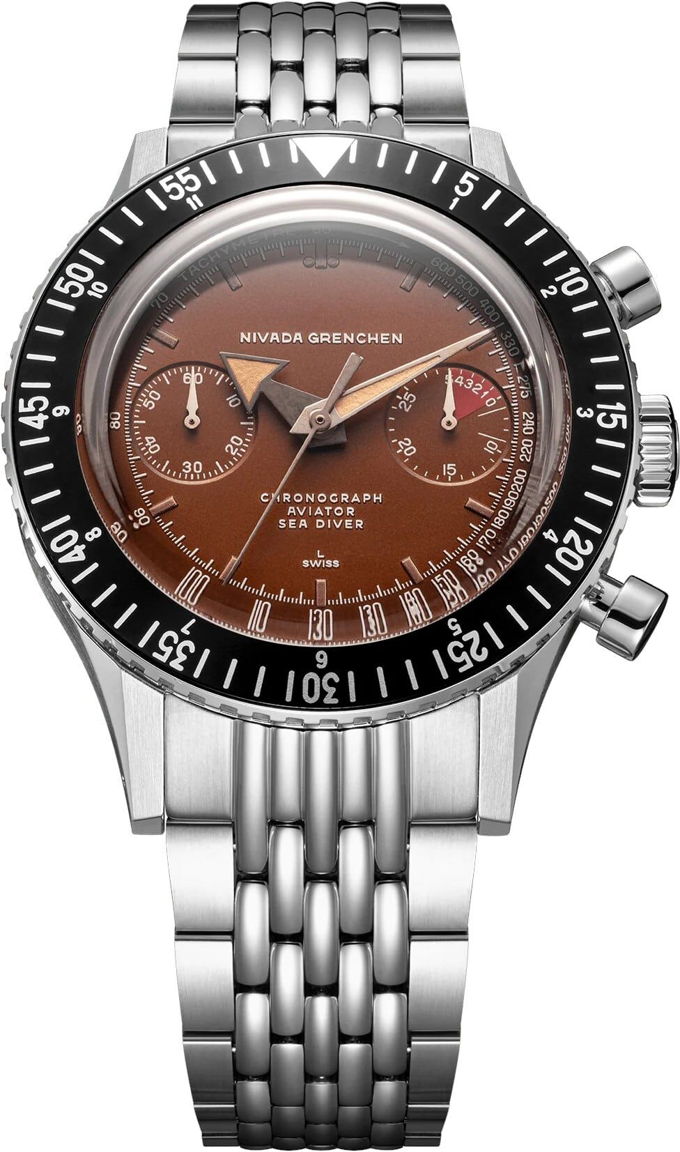 Nivada Grenchen 85141M04 Chronomaster Tropical 41mm on Beads Of Rice Bracelet