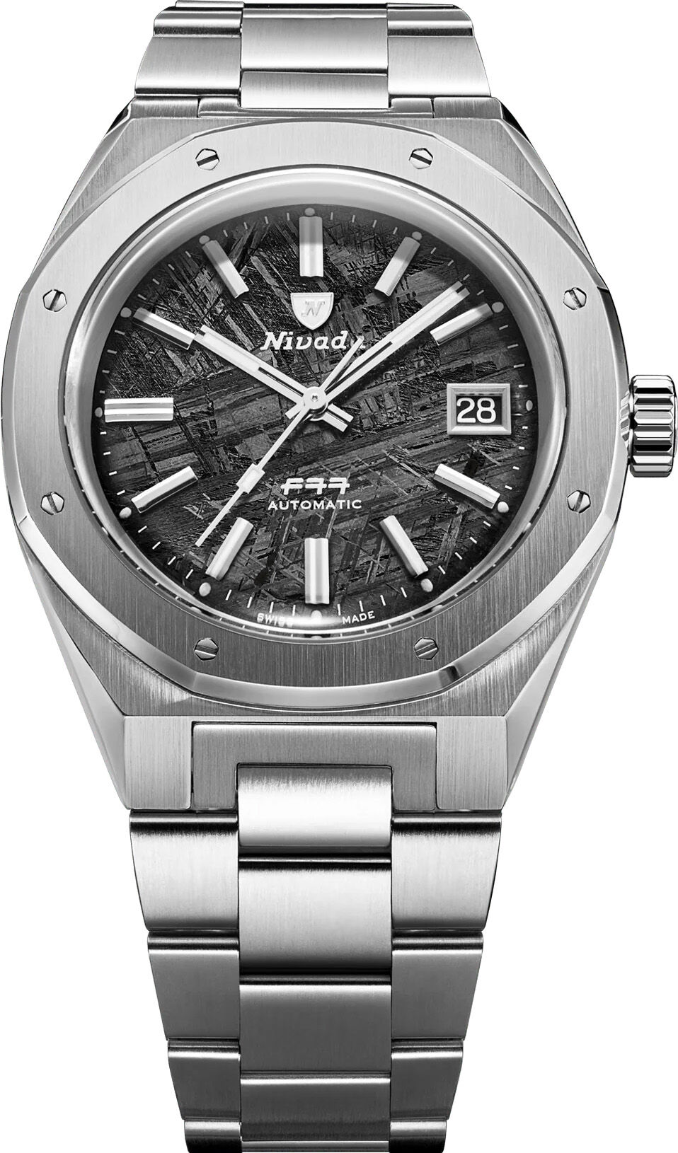 Nivada Grenchen F77 Steel Meteorite 69041A77C