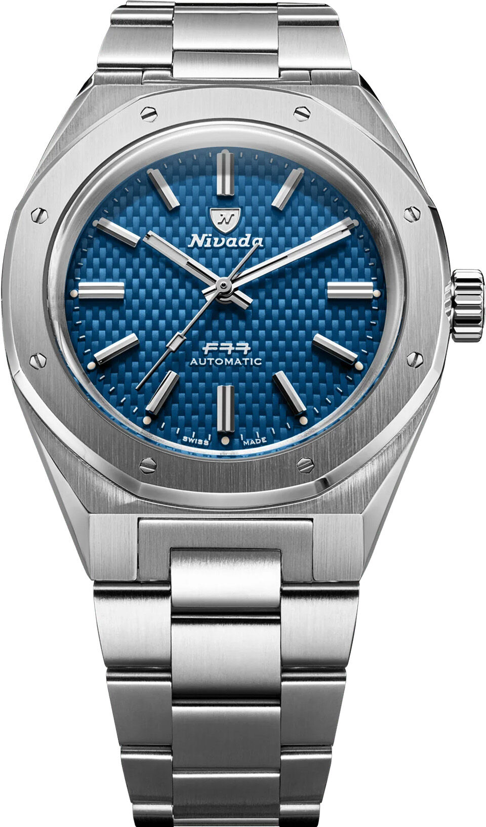 Nivada Grenchen F77 Blue No Date 68041A77B