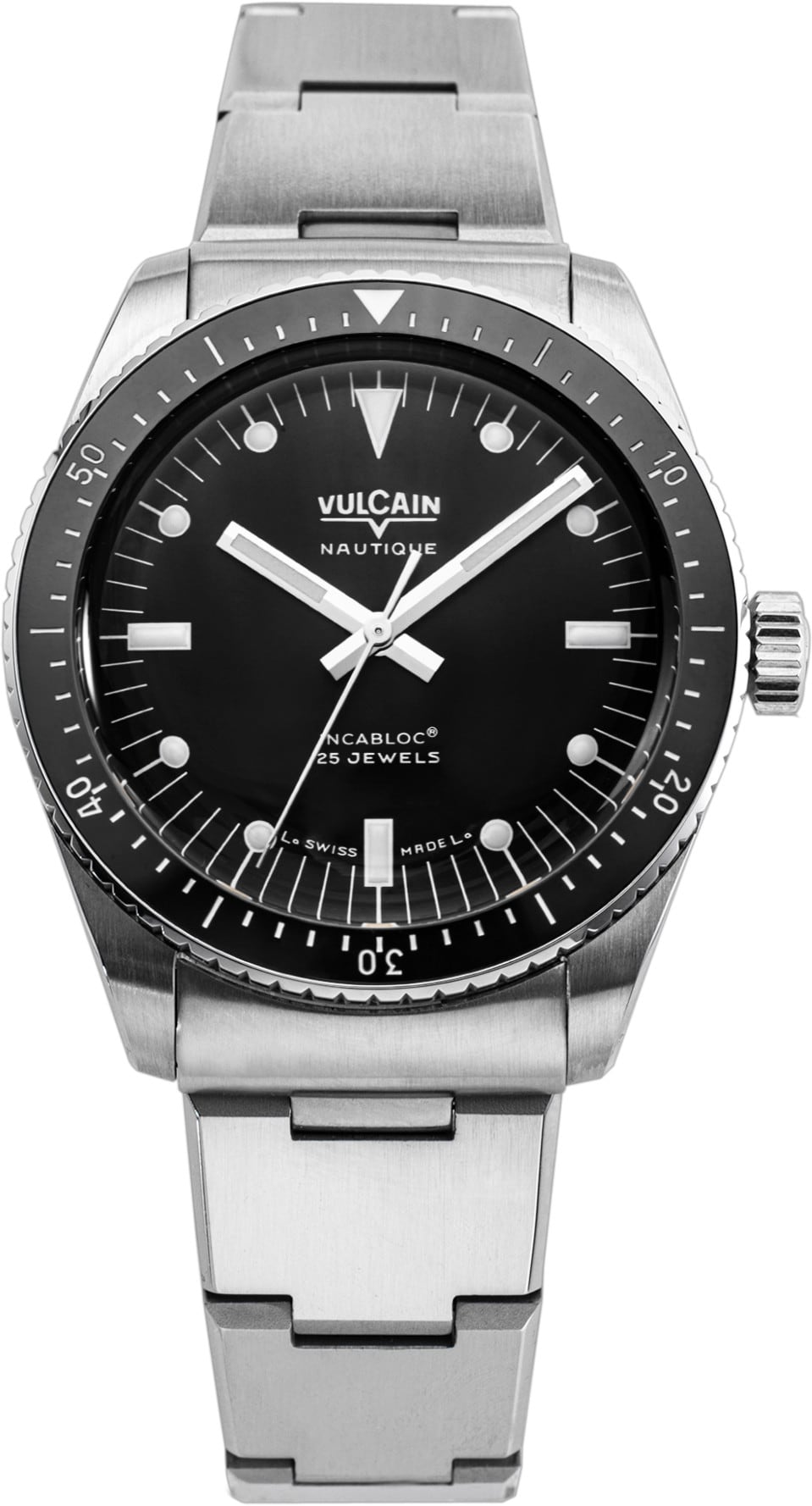 Vulcain 660170B07.BHM286 Skindiver Nautique Black with White Lum