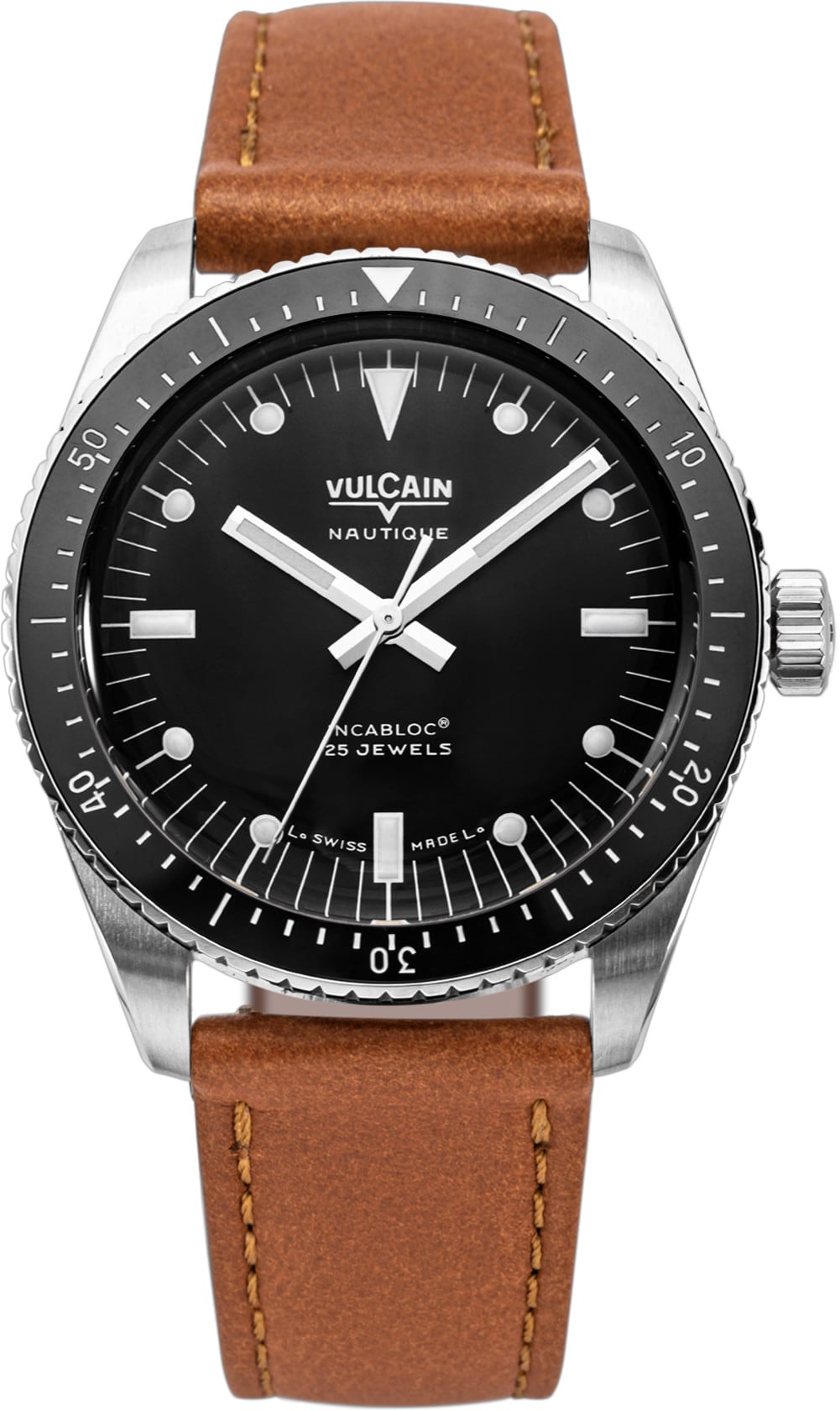 Vulcain 660170B07.BAC207 Skindiver Nautique Black with White Lum