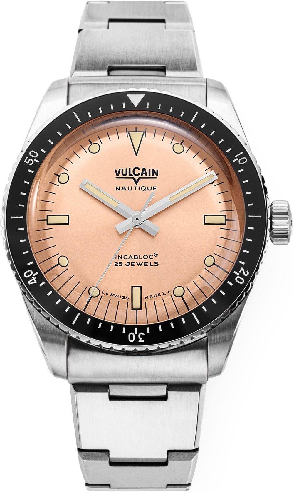 Vulcain 660170B87.BHM286 Skindiver Nautique Salmon Beige Luminova