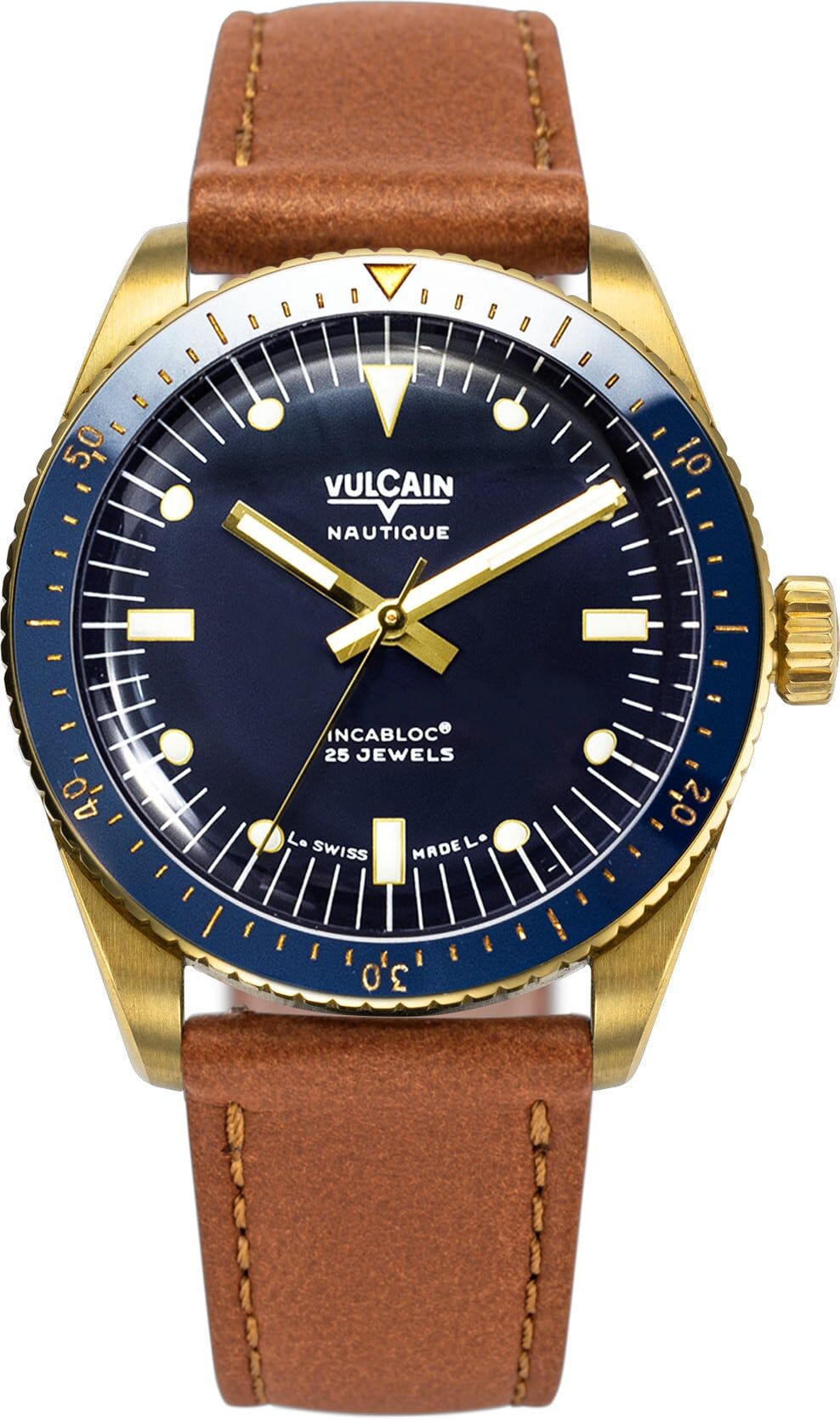 Vulcain 661170A37.BOC207 Skindiver Nautique Gold & Blue