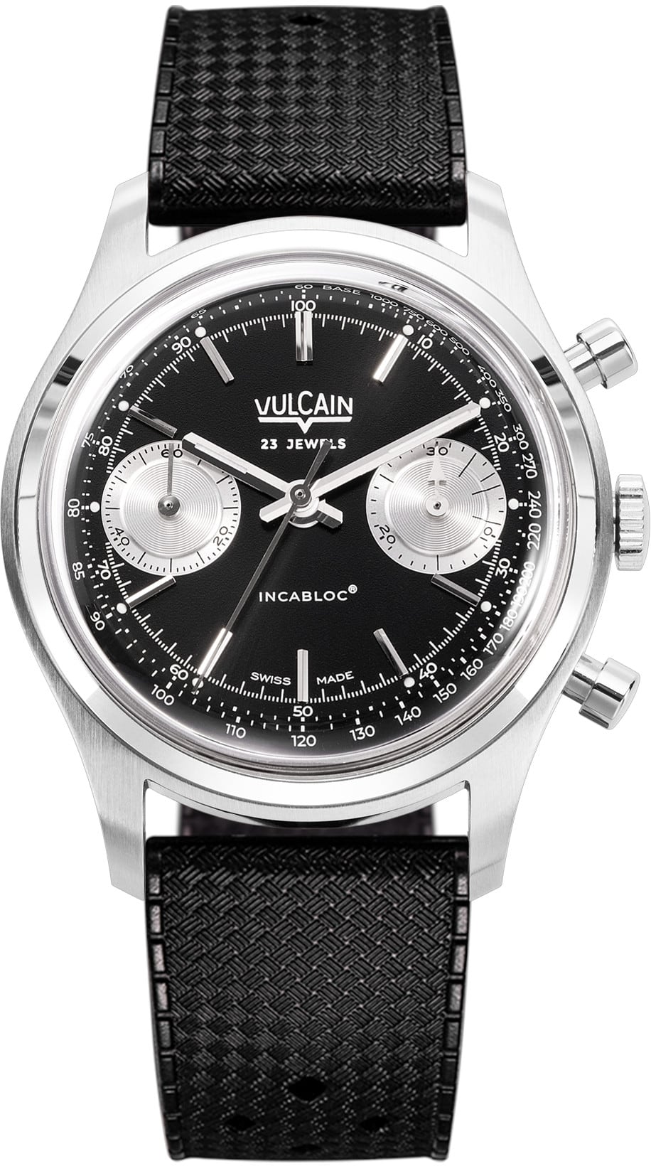 Vulcain 640109A00.BAR200 Chronograph 70's Black & Silver