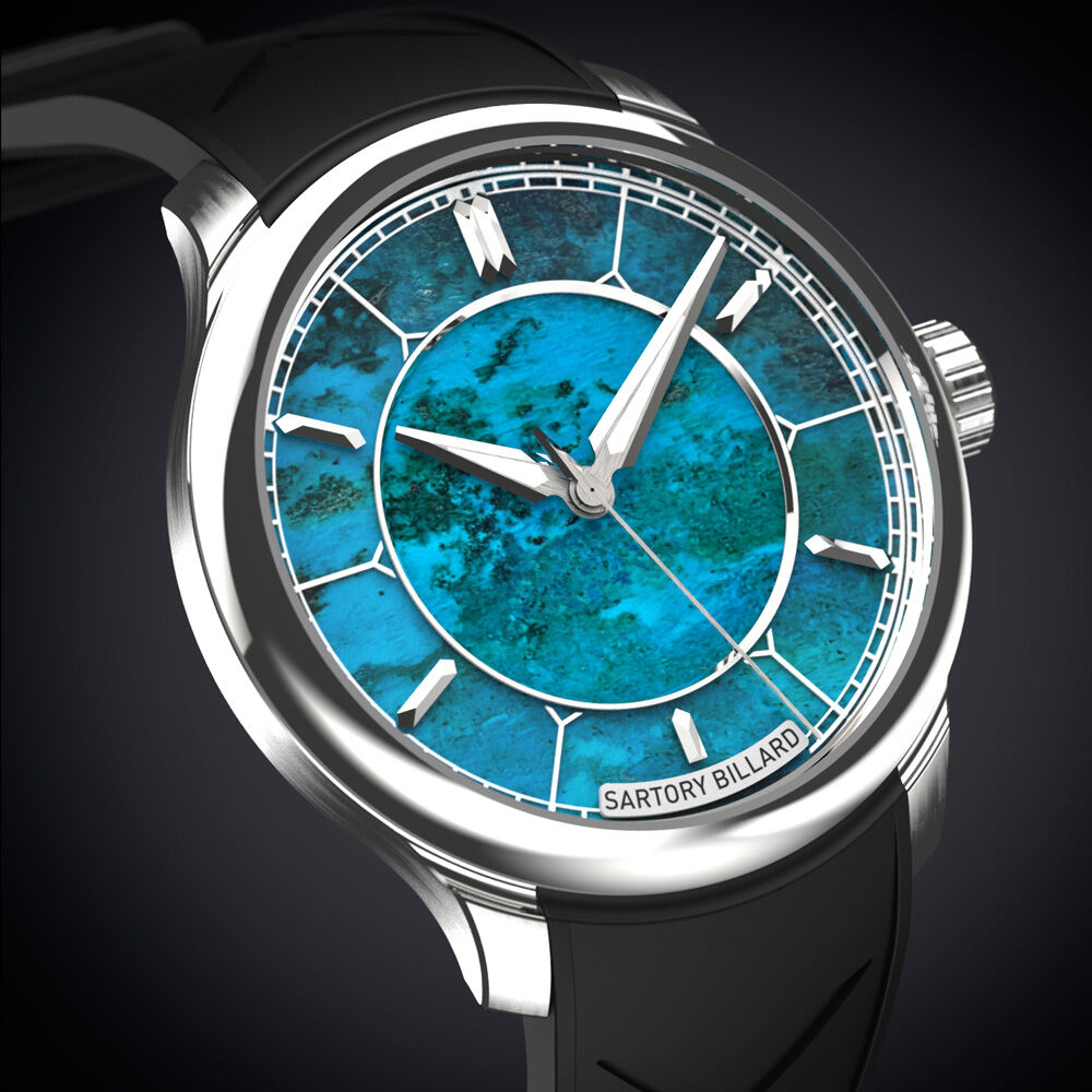 Sartory Billard SB04-E Full Chrysocolla Stone Dial