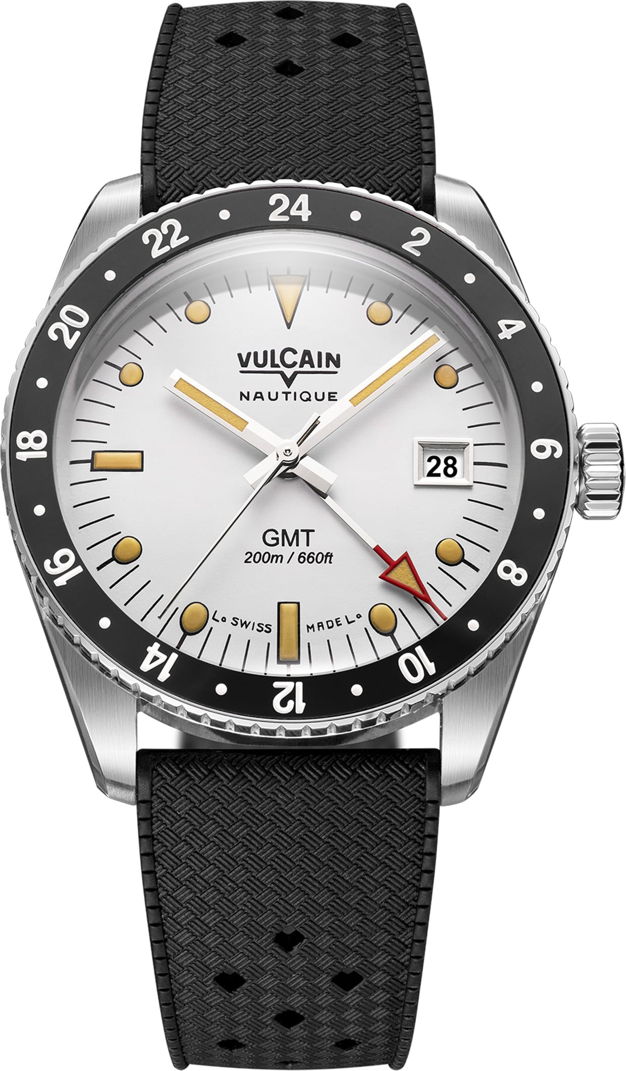 Vulcain 680174A57.BAR200 Skindiver GMT White Luminova Beige