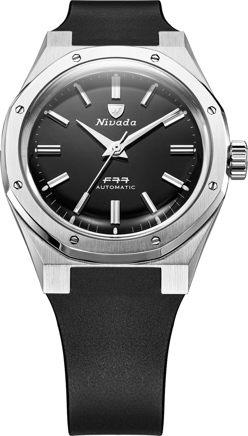 Nivada Grenchen 68035A77-DR Mark II Steel on Rubber Strap