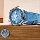 Omega 220.12.41.21.03.008 Seamaster Aqua Terra 150M Co-Axial Master Chronometer Summer Blue On Strap image 6 thumbnail