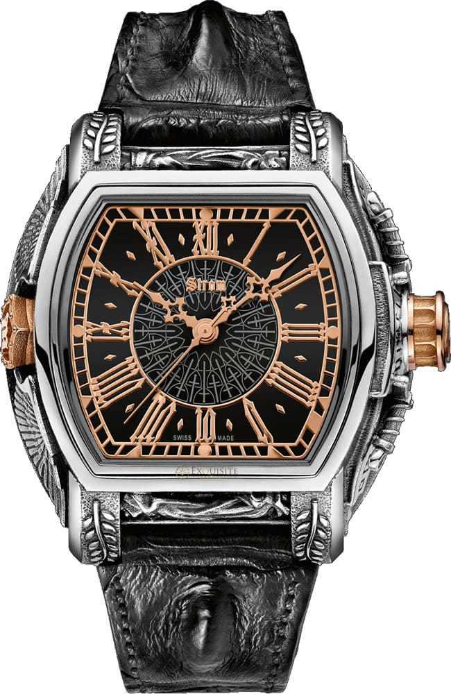 Strom Agonium Michaeli Silver 18k Red Gold, Black Dial 