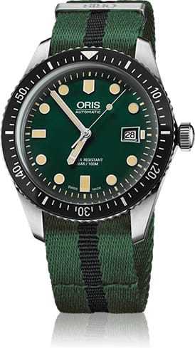 Oris Divers Sixty Five Green Dial NATO Strap