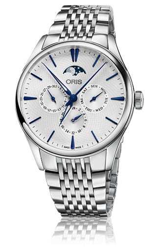 Oris Artelier Complication Silver Blue on Bracelet