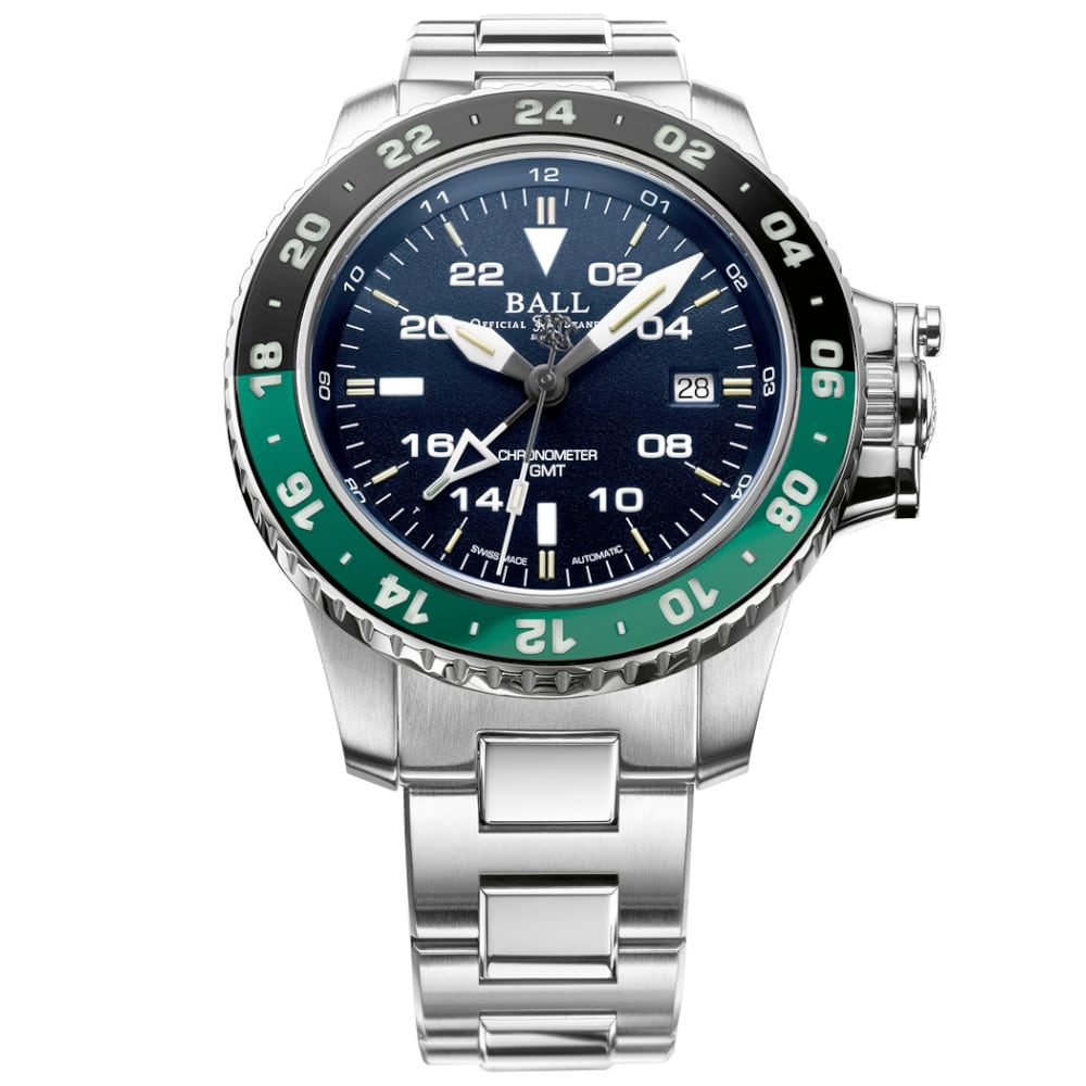 Ball Engineer Hydrocarbon AeroGMT II Blue Dial Green Bezel