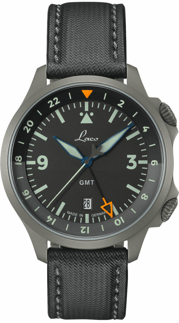 Laco Pilot Frankfurt GMT Schwarz