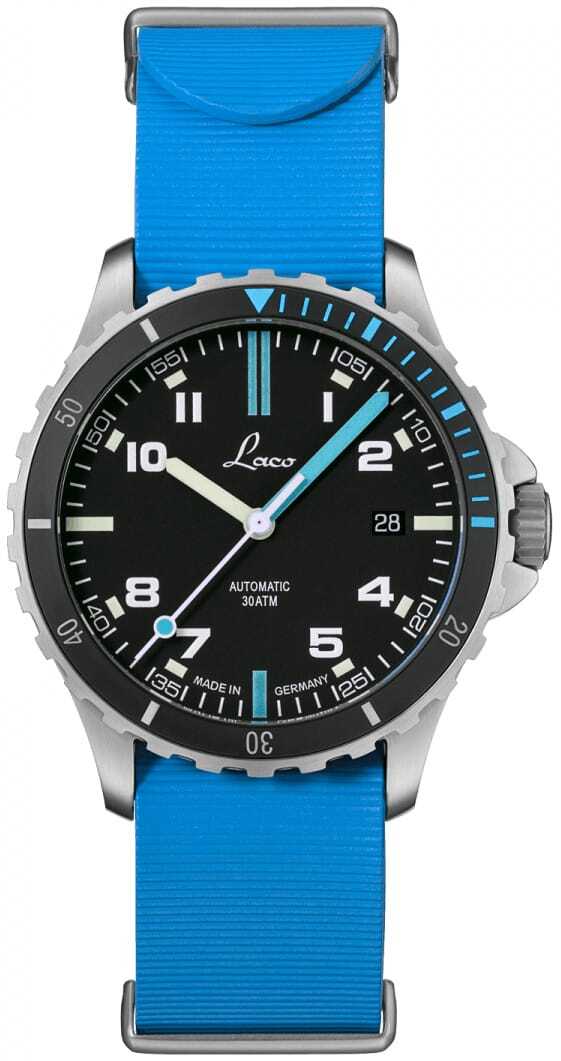 Laco Squad Atlantik 39 on Blue Rubber Strap