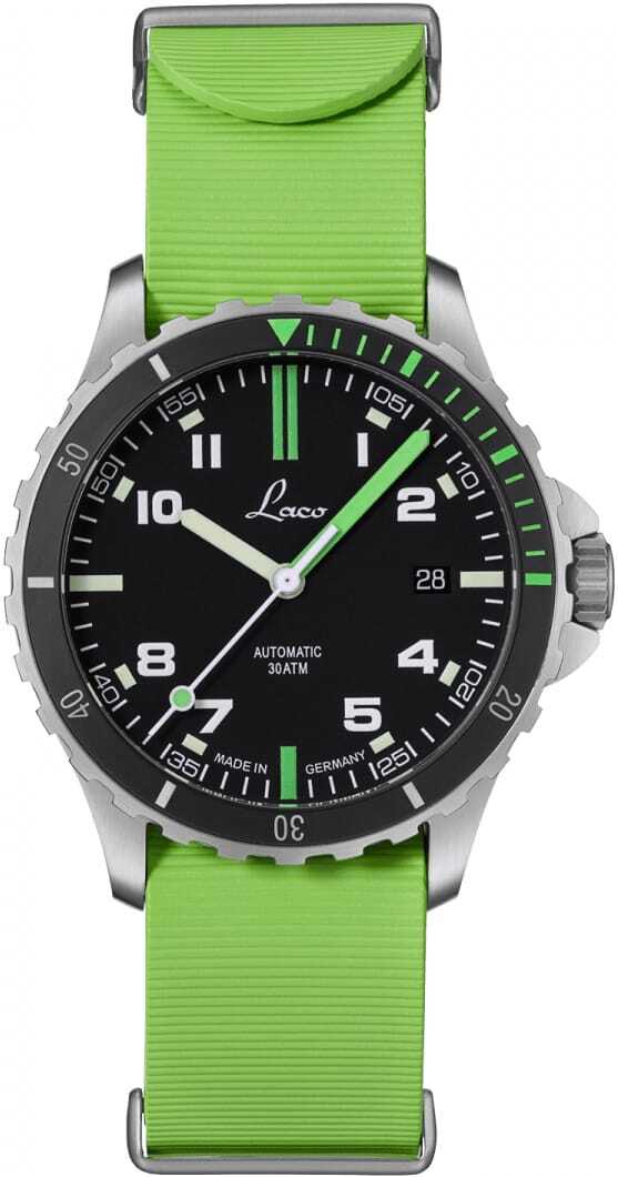 Laco Squad Amazonas 39 on Green Rubber Strap