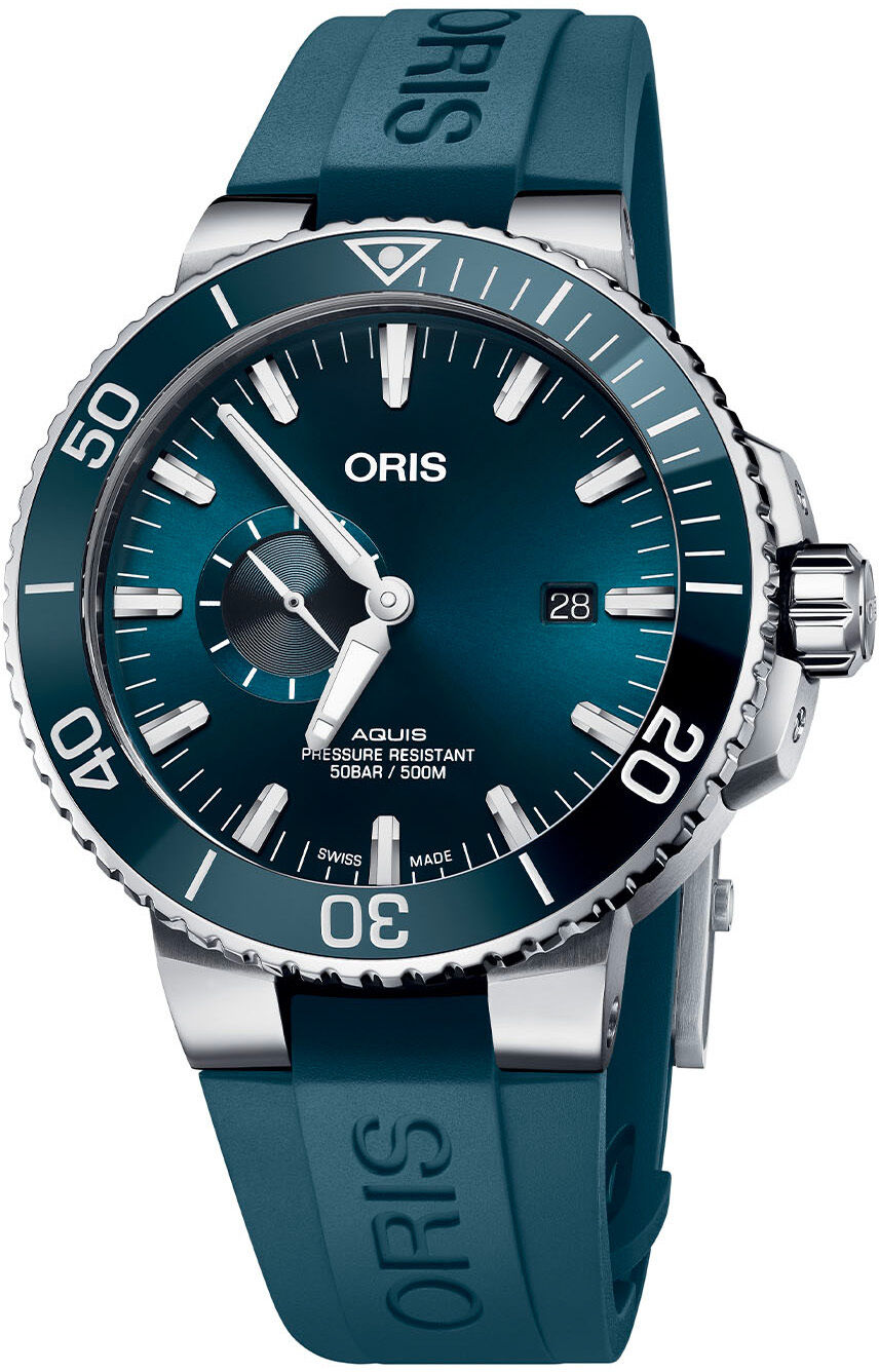 Oris  01 743 7733 4155-07 4 24 69EB Aquis Small Seconds Blue Dial