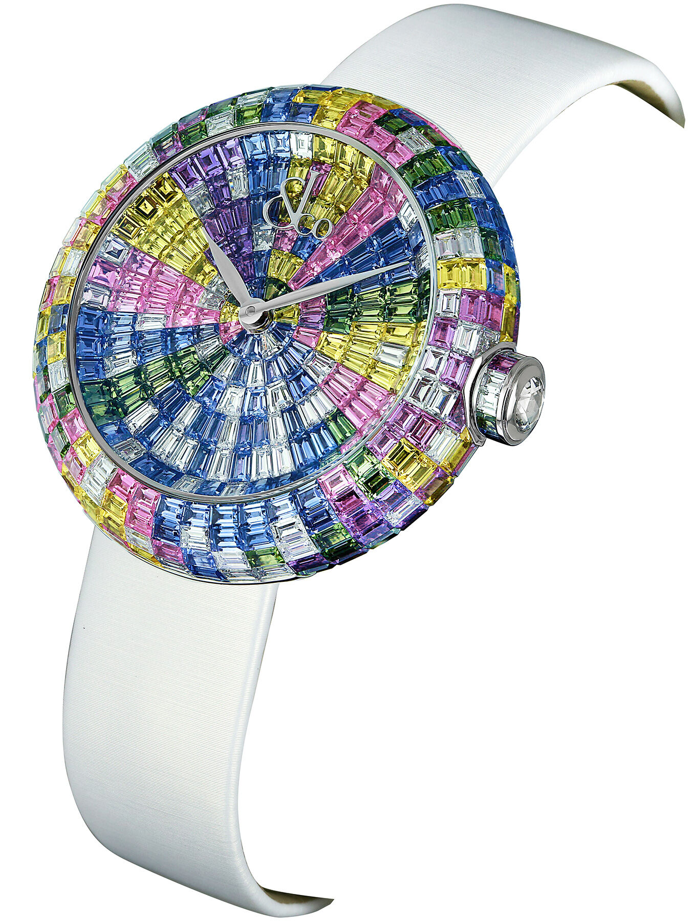 Jacob & Co. Brilliant Baguette Arlequino Pastel White Gold on Strap
