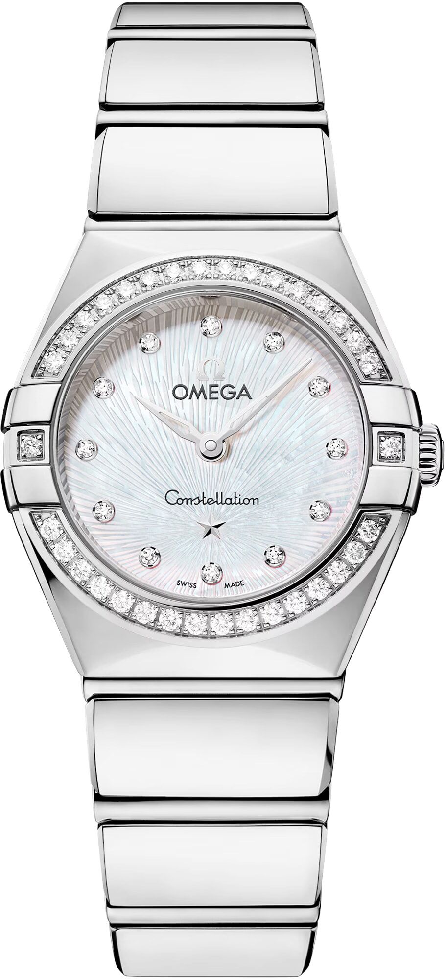Omega 131.15.25.60.55.002 Constellation 25mm Steel on Steel White Dial