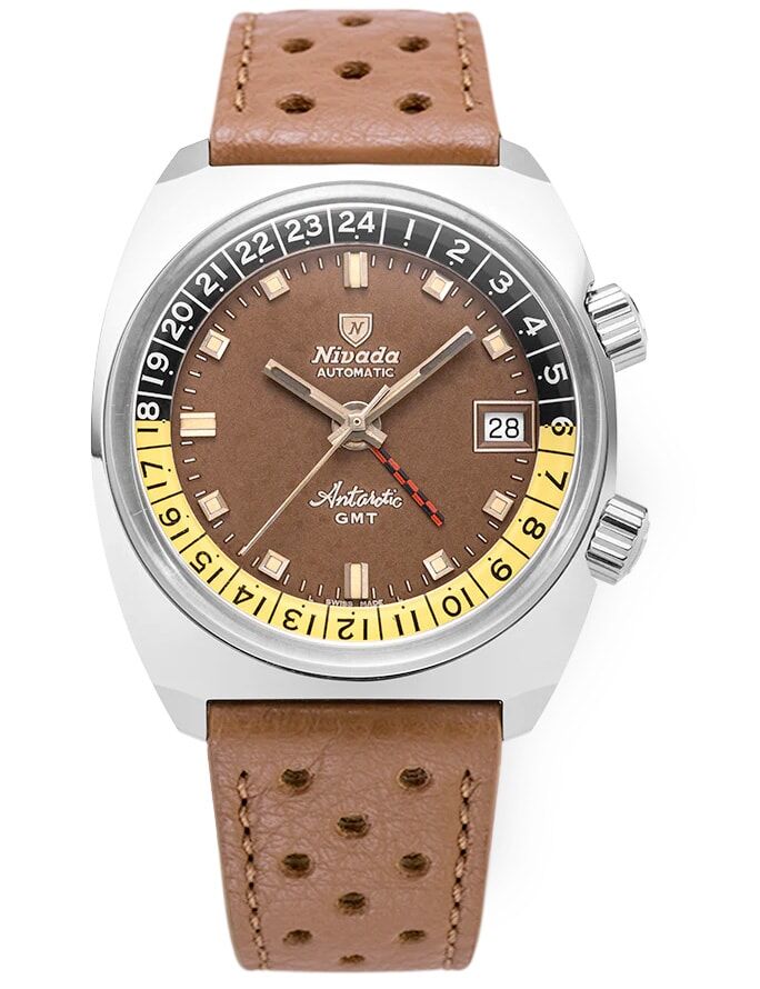 Nivada Grenchen 32061A23 Antarctic GMT Tropical Brown Racing Strap