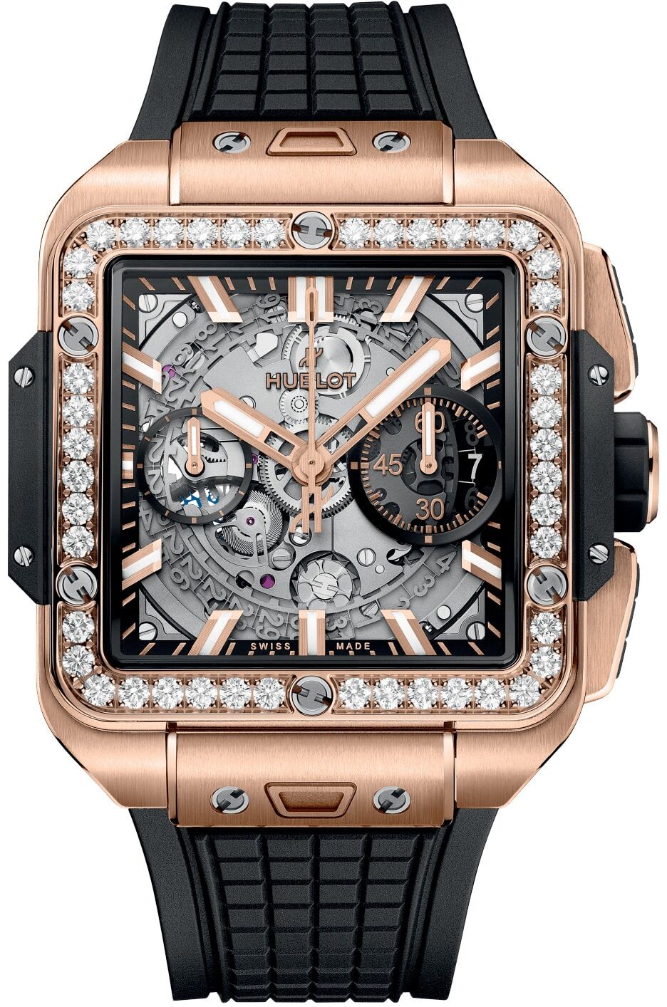Hublot 821.OX.0180.RX.1204 Square Bang Unico King Gold Diamonds 42mm