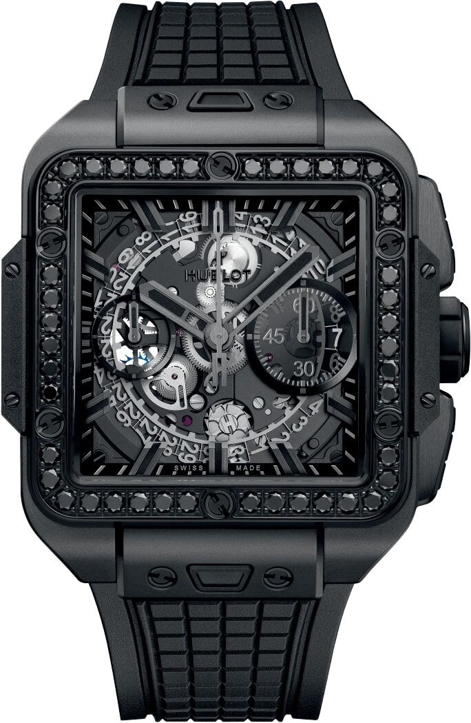 Hublot 821.CX.0140.RX.1200 Square Bang Unico all Black Diamonds