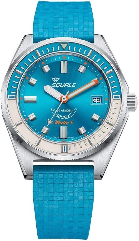 Squale Matic S MATICLBWLB.MRLB Light Blue Rubber