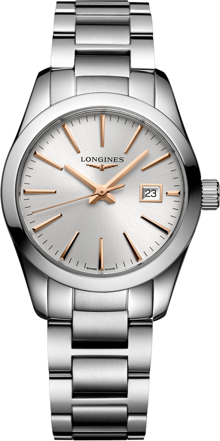 Longines L2.286.4.72.6 Conquest Classic Sunray Silver Dial on Bracelet