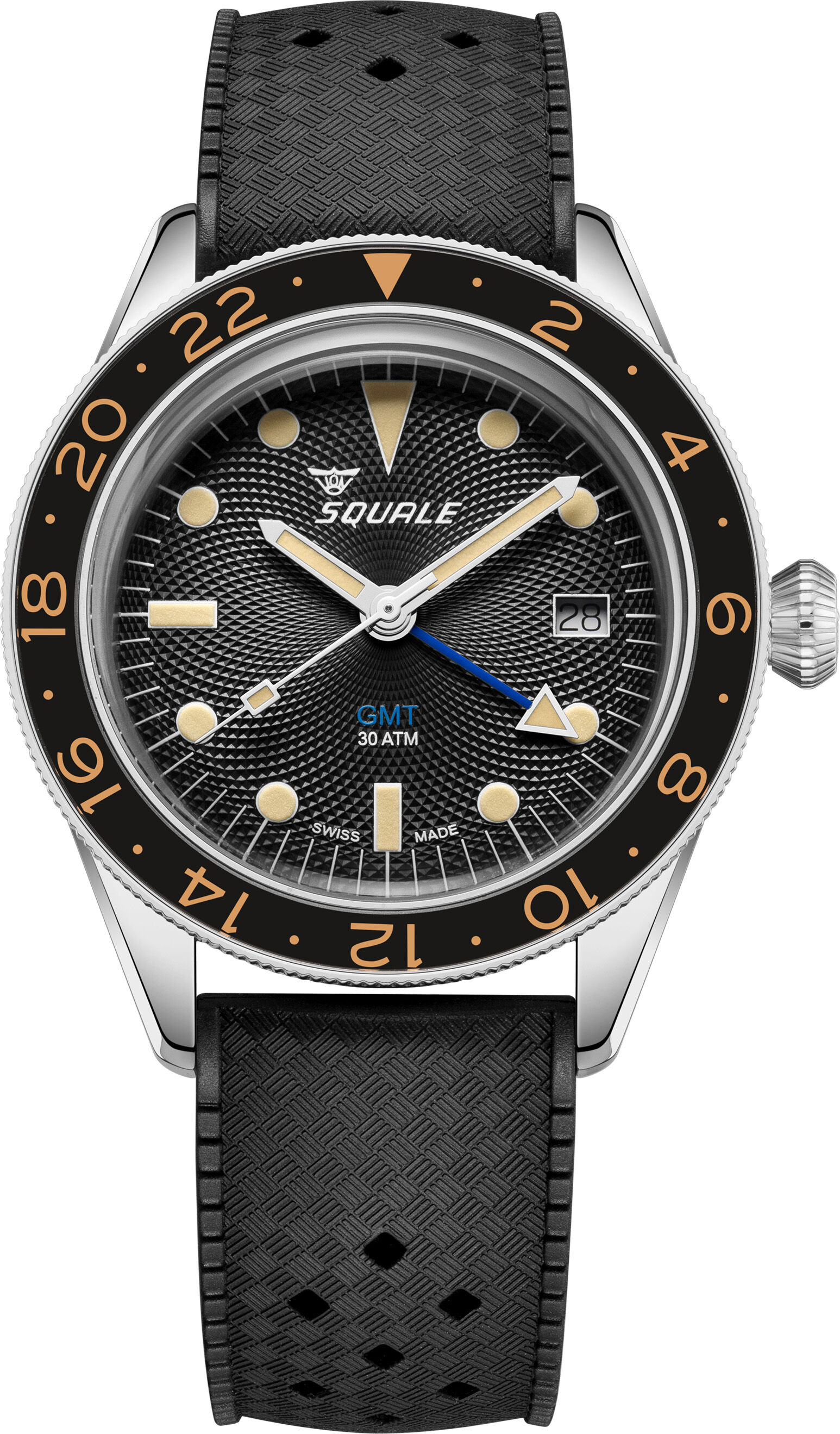 Squale SUB-39 GMT "Blackfin" Black Guilloché U.S. Exclusive