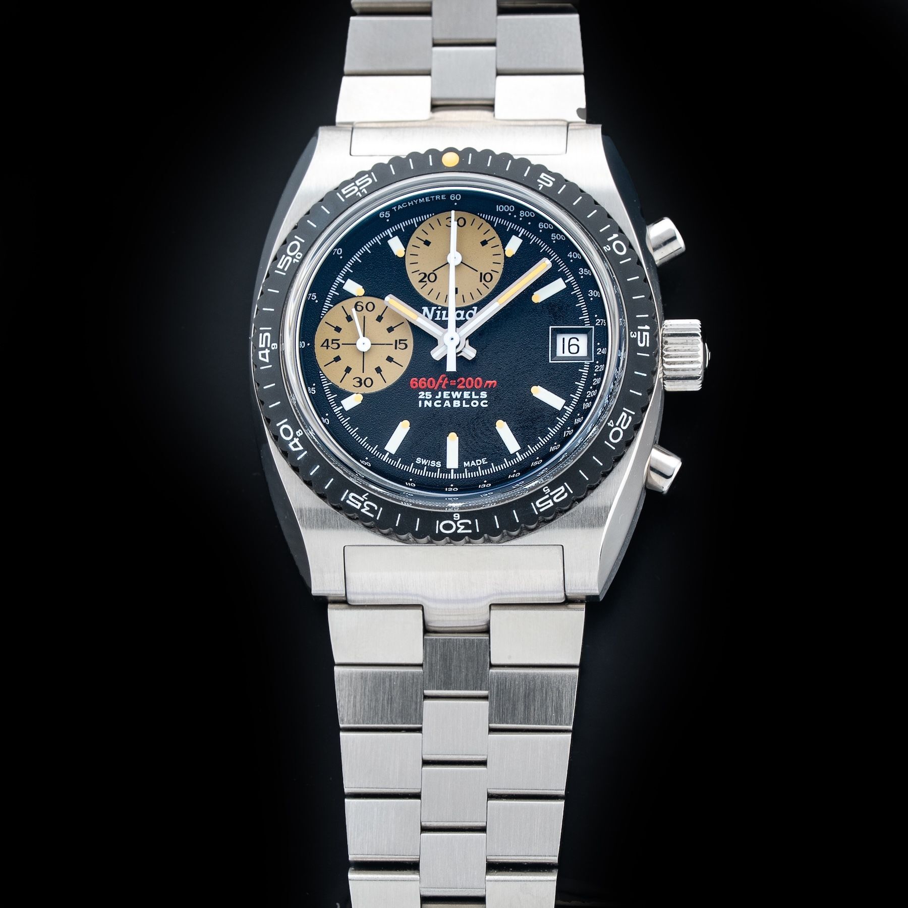 Nivada Grenchen 77001A45 Chronosport Cream Luminova Automatic 38mm