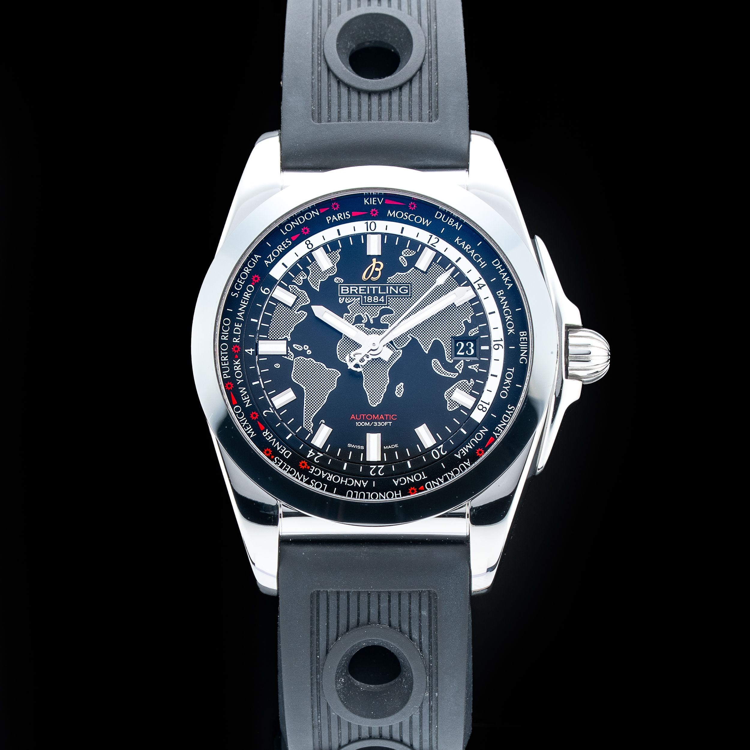 Breitling WB3510 Galactic Sleekt Unitime On Rubber Strap