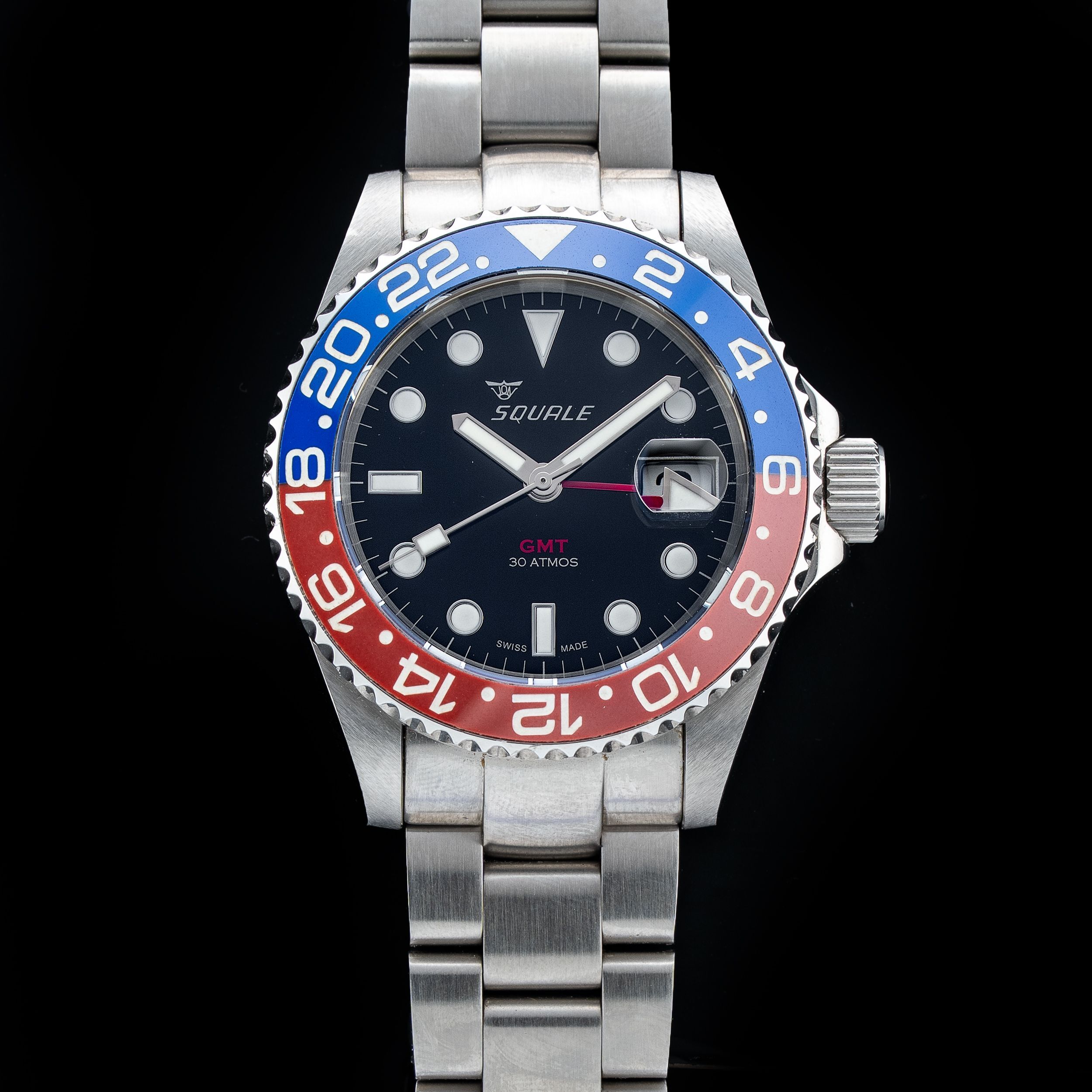 Squale SU126710BLRO 1545 GMT Blue/Red Bezel