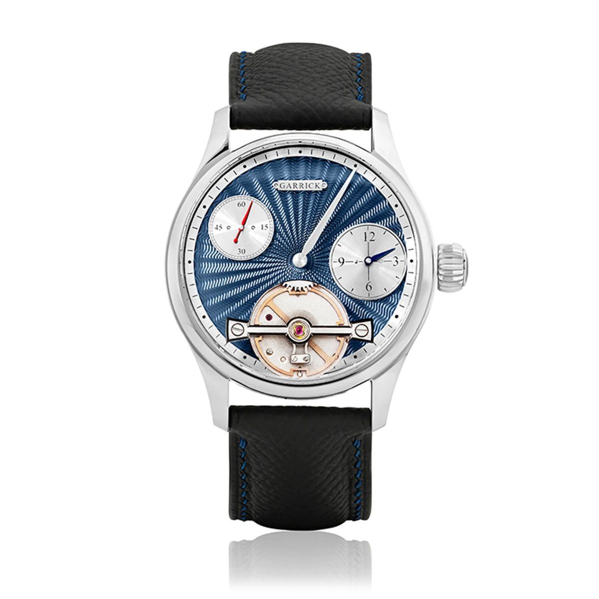 Garrick Regulator MK II Engine Turned Blue Dial