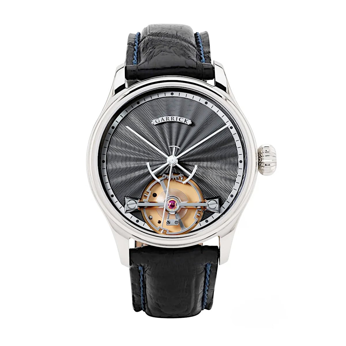 Garrick S2 Deadbeat Seconds Engine Turned Rhodium Dial