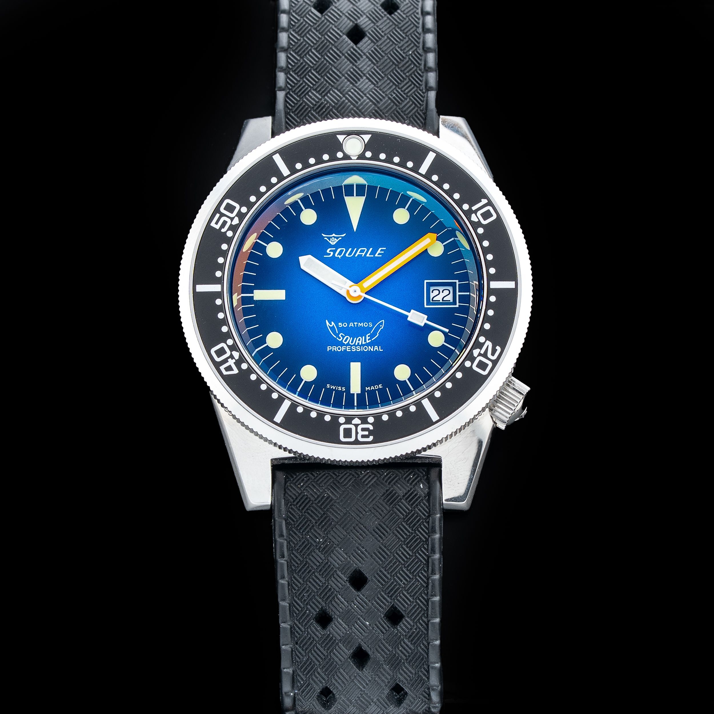 Squale 500M 1521 Blue On Rubber Strap 1521PROFD.HT