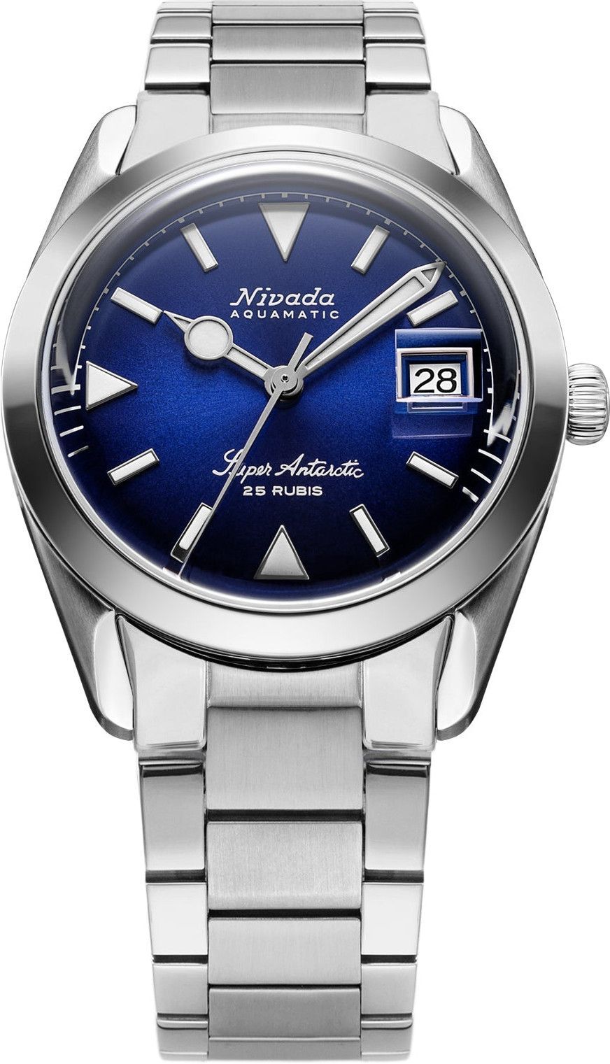 Nivada Grenchen Super Antarctic Blue On Bracelet Flat Link 32076A20