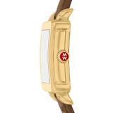 Michele Women's Deco Sport Mid Gold-Tone Brown Silicone Watch, Mww06H000008 image 3 thumbnail